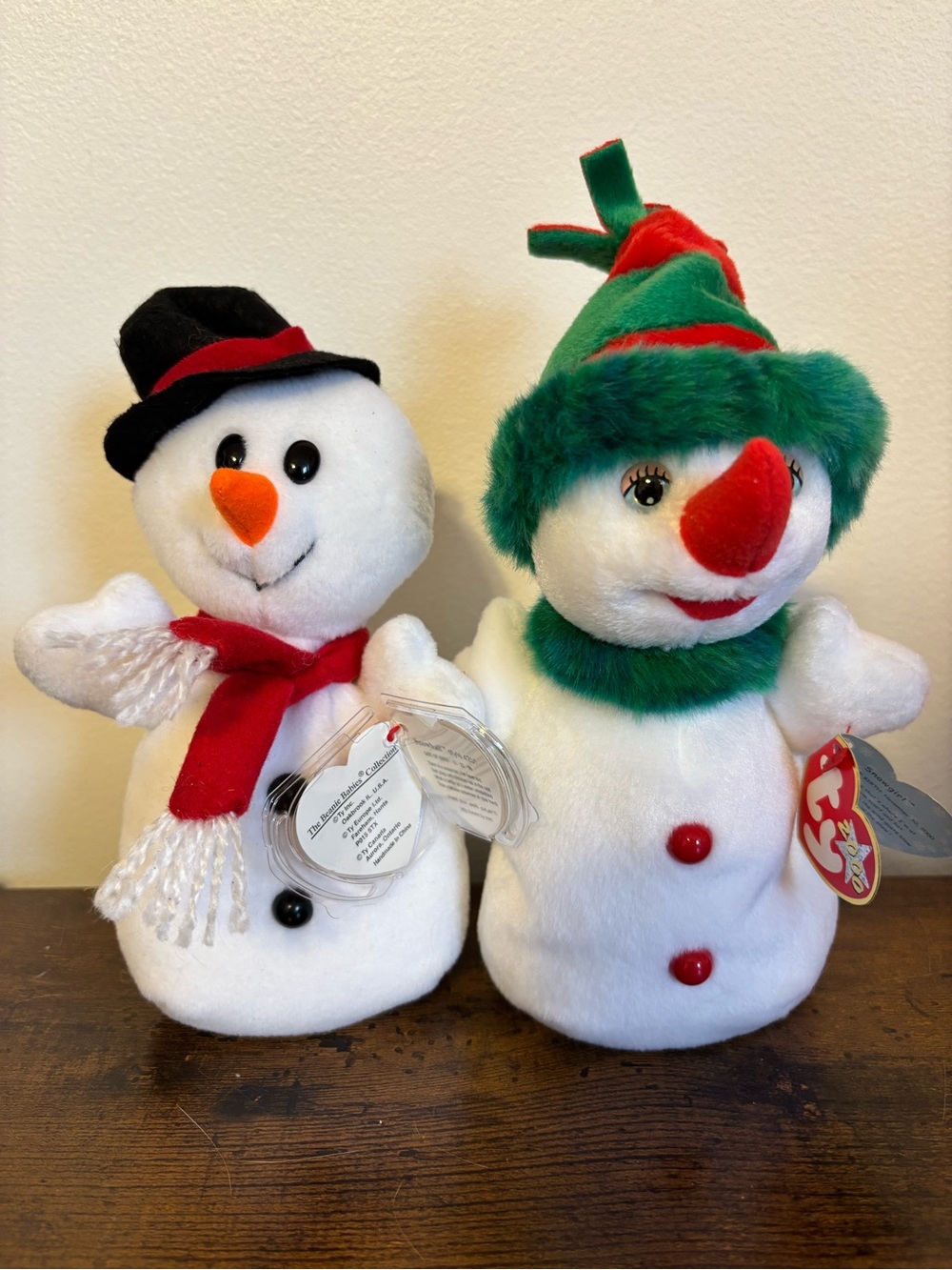 Snowball and Snowgirl beanie babies - Picture 1 of 15